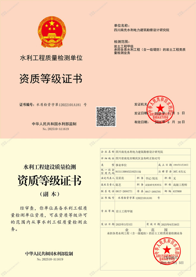 资质等级证书